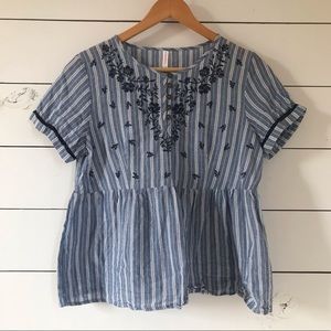 XHILARATION embroidered blouse